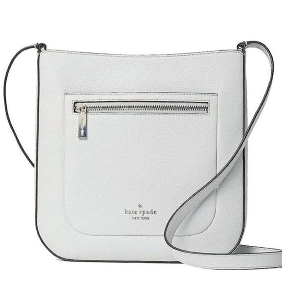 NEW Kate Spade Leila Medium Crossbody Bag Moonlight Pebbled Leather Top Zip - Picture 3 of 8